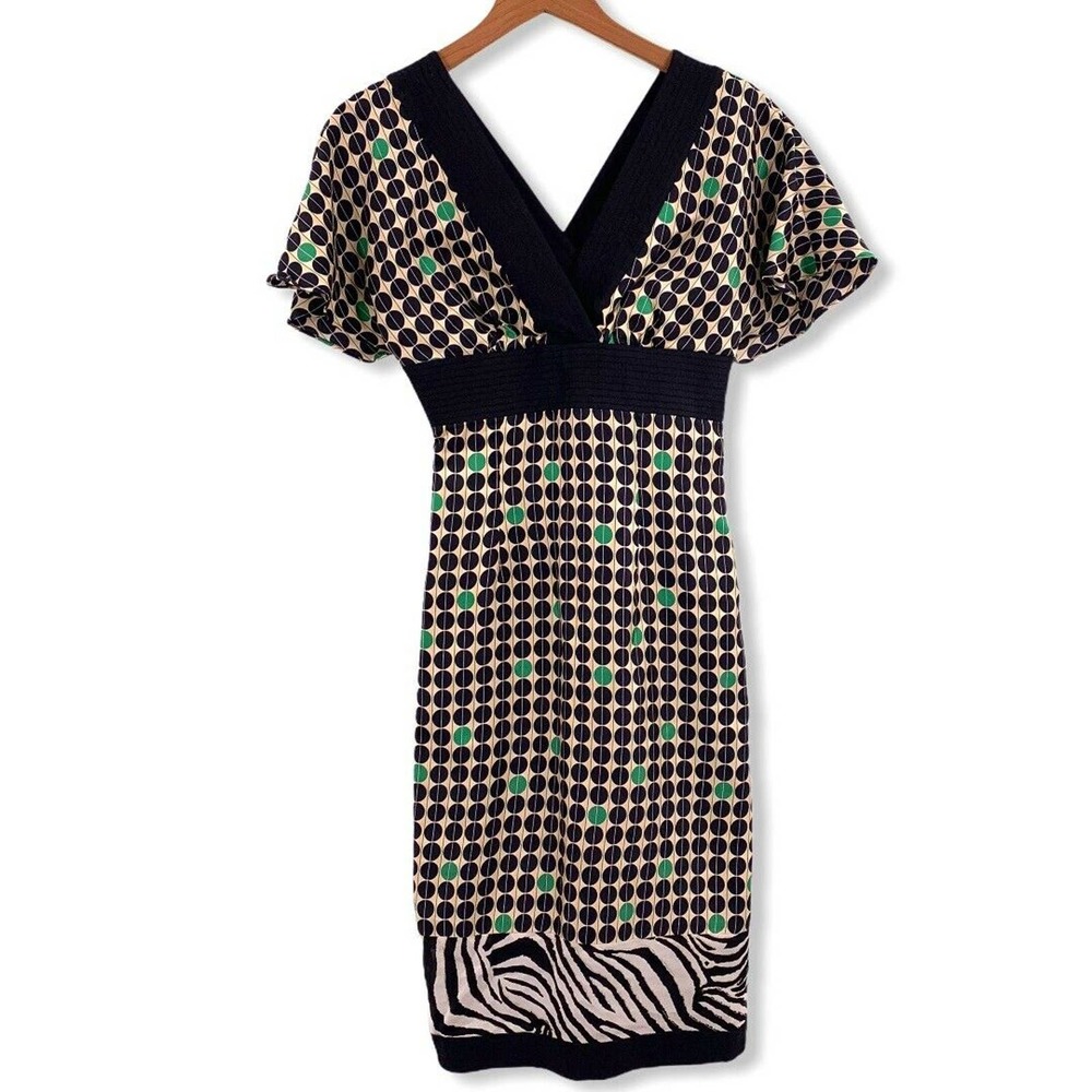 Phoebe Couture Silk Patterned Dress Size 2